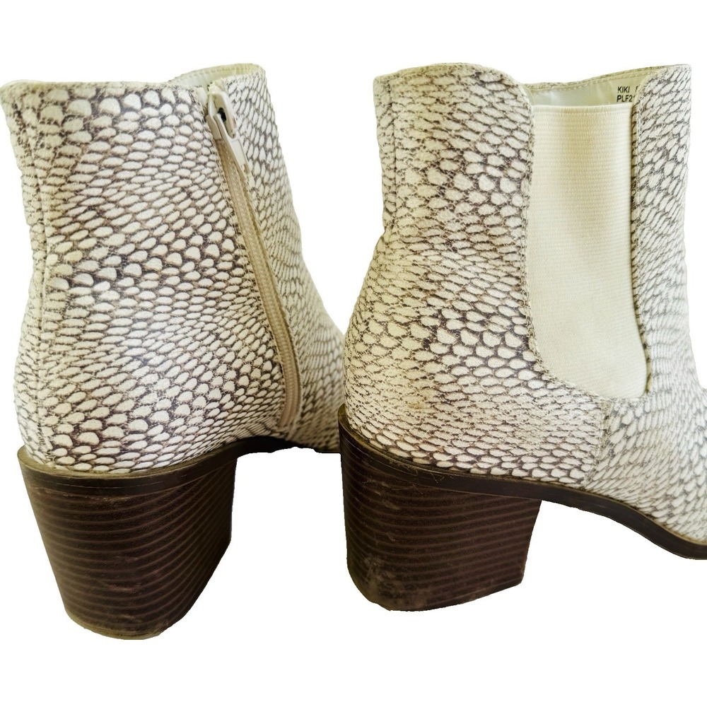 The Limited Kiki Ankle Booties Womens 8.5 Faux Snakeskin Pointed Toe Block Heel - Picture 4 of 8